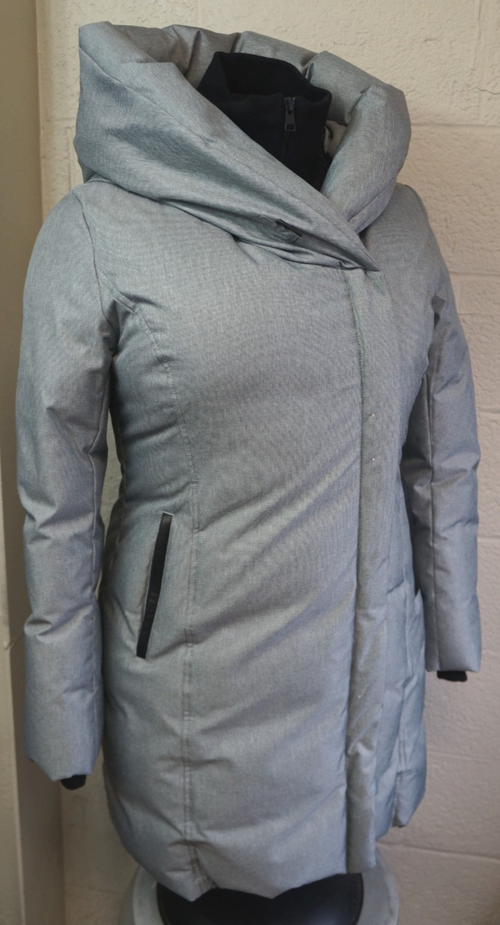 Soia & Kyo Camelia Hooded Down Coat Parka Puffer Grey Women's Size Large